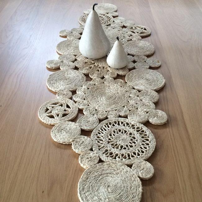 Carnival Jute Table Runner Natural Retro 100 x 34 cm