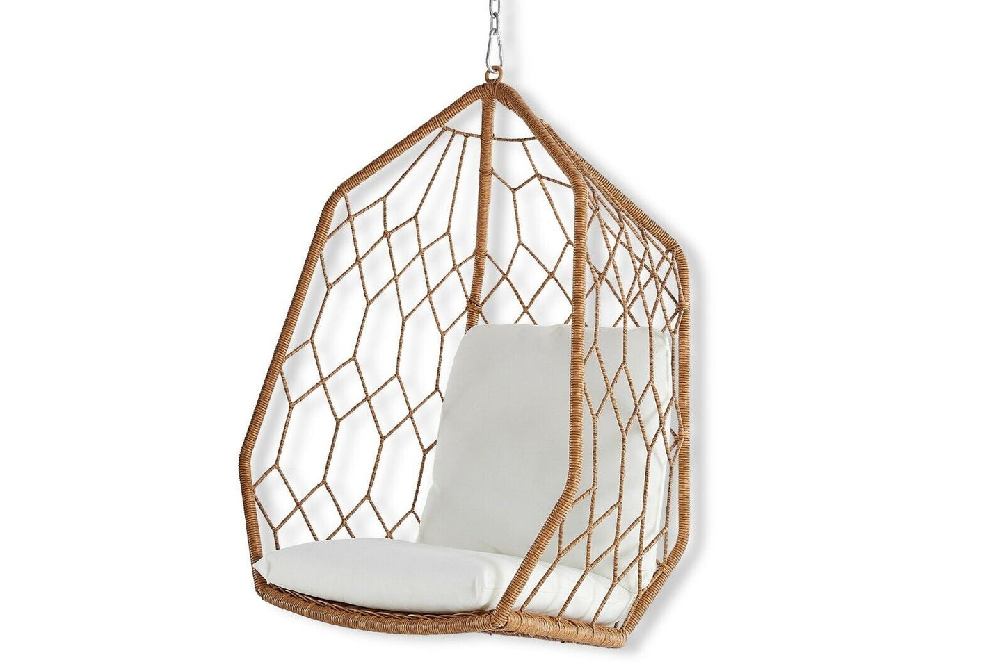 Geo Pod Hanging Chair Natural suitable for outdoor use RRP$1299