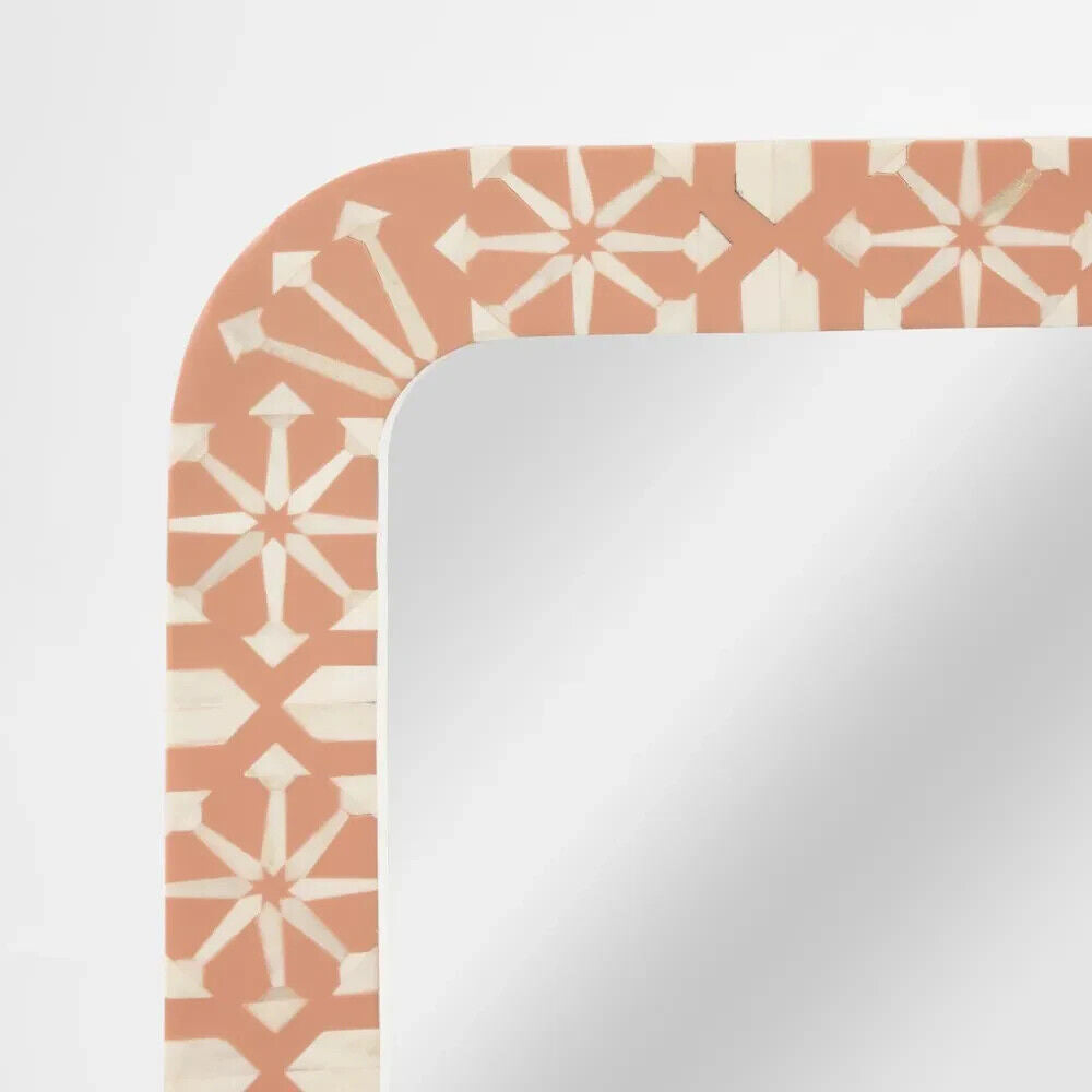 Adina Bone Inlay Mirror Peach/White By Florabelle Living