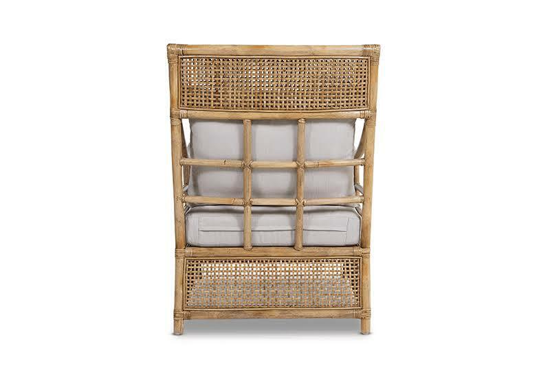 Raffles Rattan Armchair with cushion mud grey RRP$1849