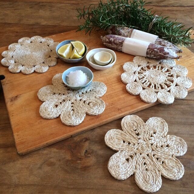 SET OF 4 - High Quality Handmade Jute Trivet in Natural Colour