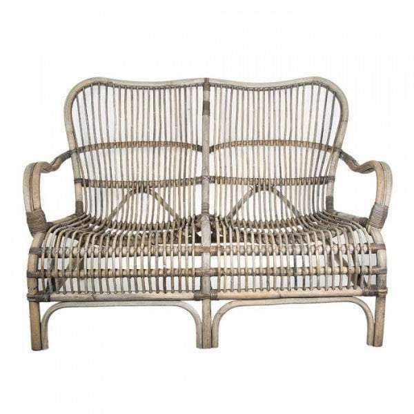 Seville Rattan Two Seater Kubu Grey -Outdoor Undercover By Florabelle Living