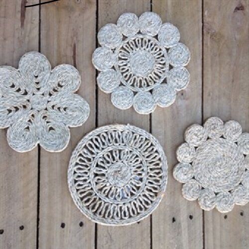 SET OF 4 - High Quality Handmade Jute Trivet in Natural Colour