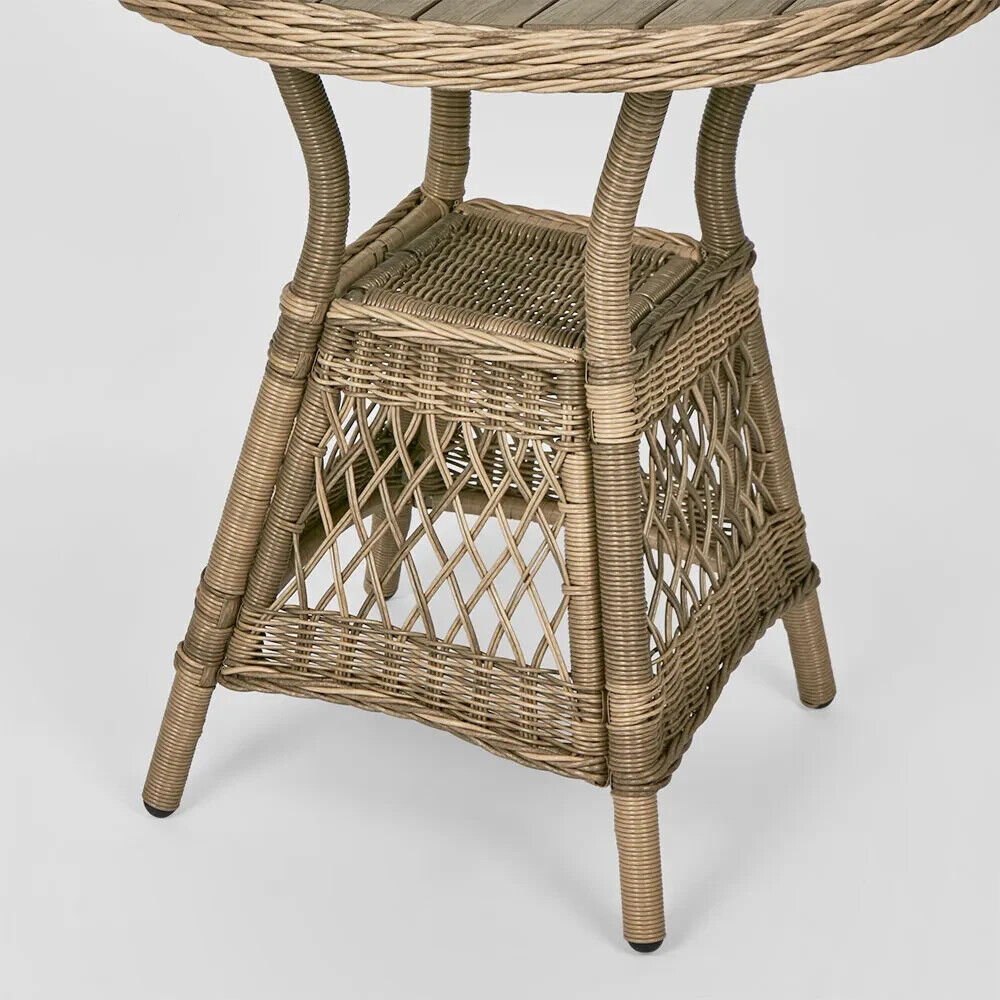 Marco Aluminium Synthetic Wicker Table Natural -Outdoor By Florabelle Living