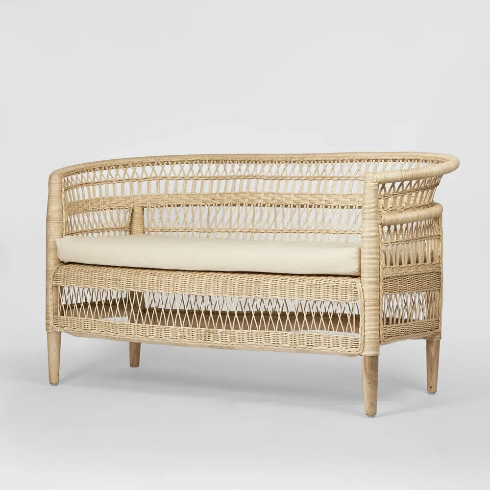 Livingstone Loveseat Natural/White cushion By Florabelle Living