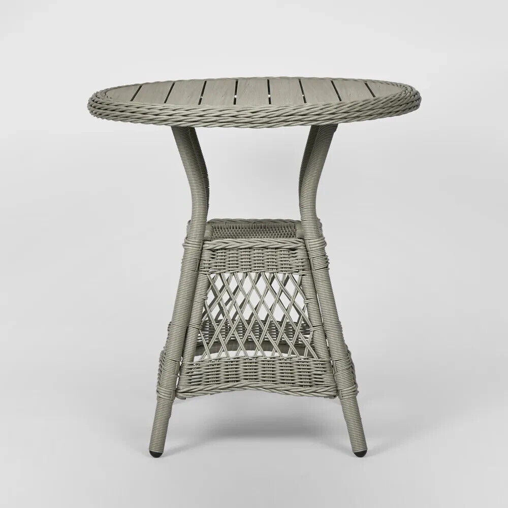 Marco Aluminium Synthetic Wicker Table Grey -Outdoor By Florabelle Living