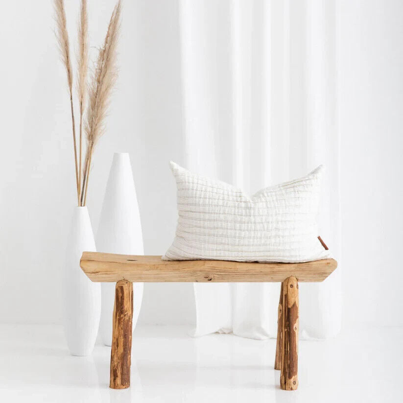 The Airlie Linen Cushion in in White  - 40x60 cm by Fibre by Auskin