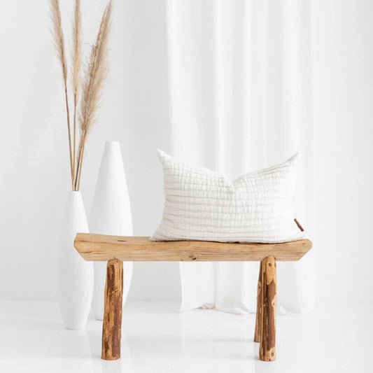 The Airlie Linen Cushion in in White  - 40x60 cm by Fibre by Auskin