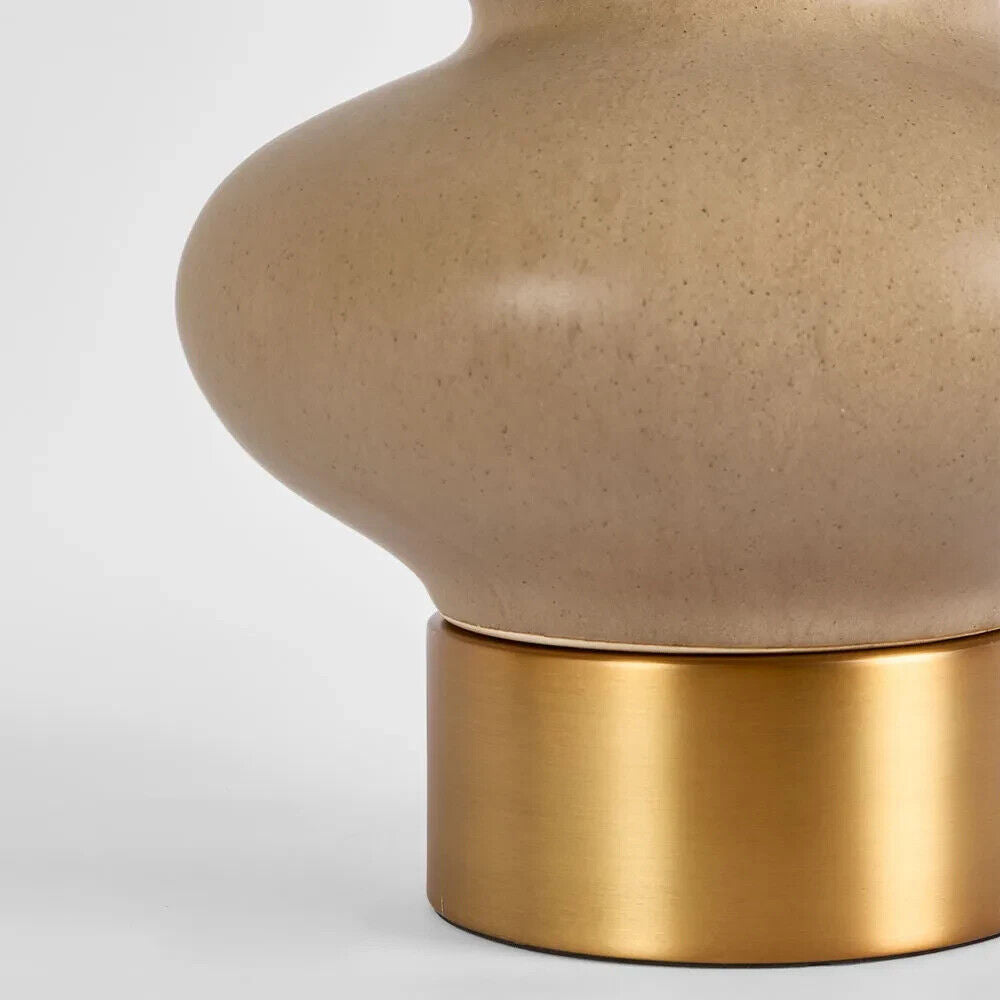 Linden Sandstone Table Lamp & Linen Shade By Emac & Lawton