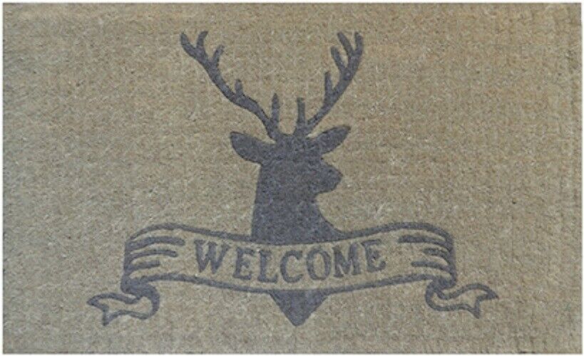 WELCOME DEER Thick Doormat Door mat  75 X 45 X 4  CM -100% COCONUT FIBRE
