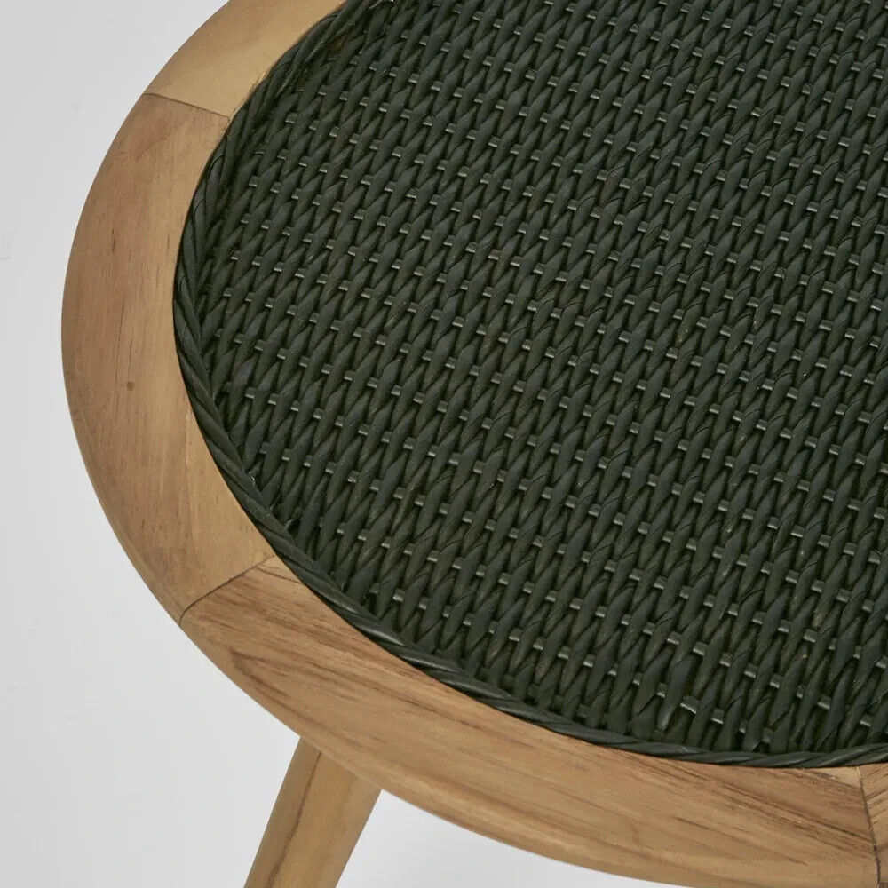 Cove Teak & Synthetic Side Table Black -Outdoor By Florabelle Living