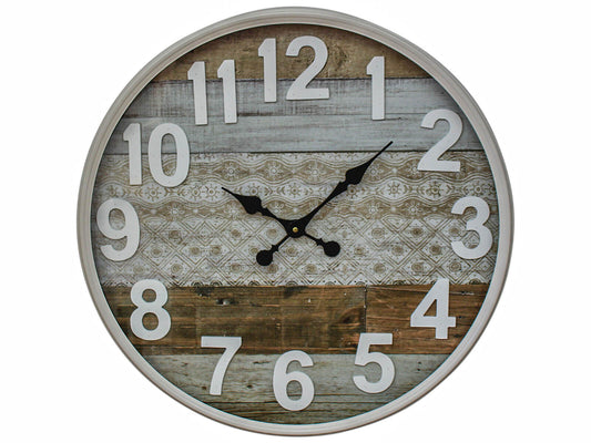 Large Round Metal Wall Clock Vintage Hampton Style Coastal Beach 60cm