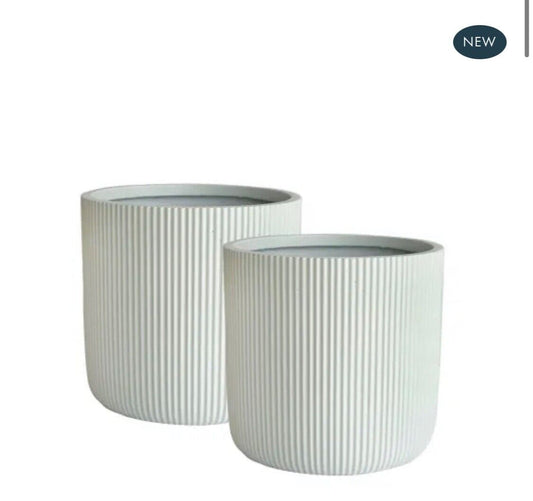 ZAGG SMALL PLANTERS SET OF TWO WHITE By Florabelle Living