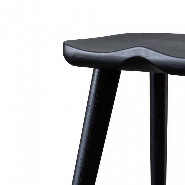 Scandinavian style solid wood Bar stool in Matt Black finish 40.5 W x 65.5 H cm