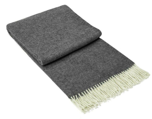 Hampton Merino Wool Throw - Dark Grey