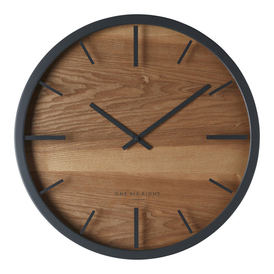 NEW Willow Charcoal Grey 50 cm Silent Wall Clock by One Six Eight London