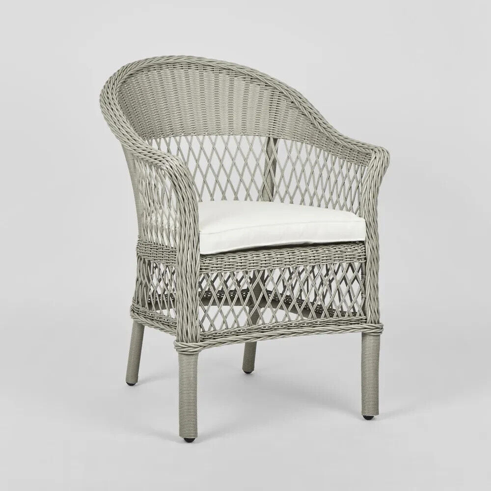 Marco Aluminium Synthetic Wicker Chair Grey -Outdoor By Florabelle Living