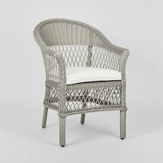 Marco Aluminium Synthetic Wicker Chair Grey -Outdoor By Florabelle Living