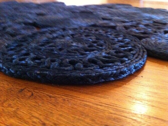 HIGH QUALITY Handmade BLACK JUTE PLACE MAT / CENTRE MAT  45 CM WIDE