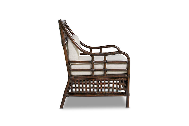 Raffles Rattan Armchair with cushion coffee bean RRP$1749