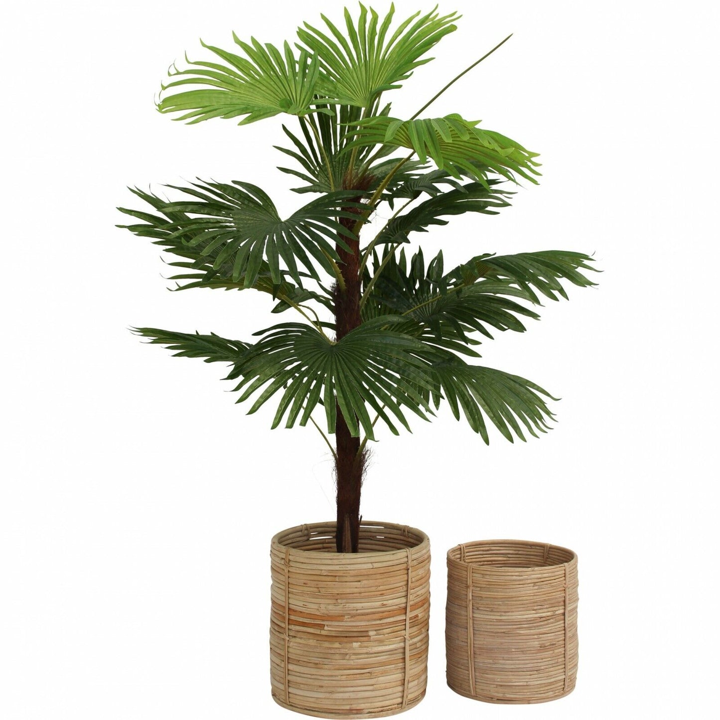 Basket Planter Rattan Set of 2 - L:30x30x30cm S:26x26x26cm