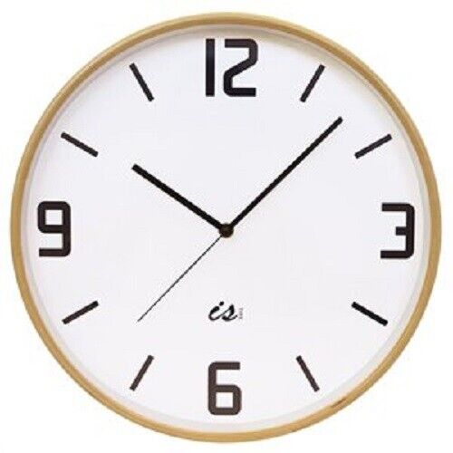 Independent Studios White Wall clock with wooden case and glass face - 31 x 4.5