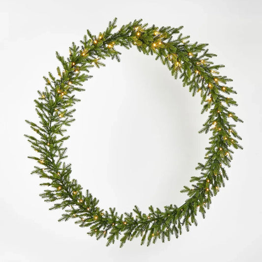 Classic Green Wreath 150cm With 150 LED By Florabelle Living