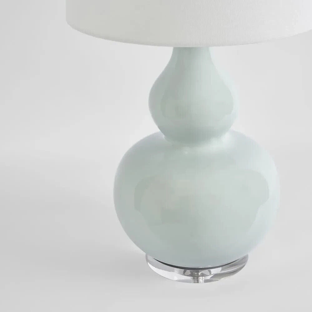 Sutton Light Blue Table Lamp & White Shade By Emac & Lawton