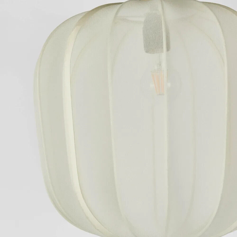 PUMPKIN CEILING PENDANT MEDIUM IVORY with Black Cord By Emac & Lawton