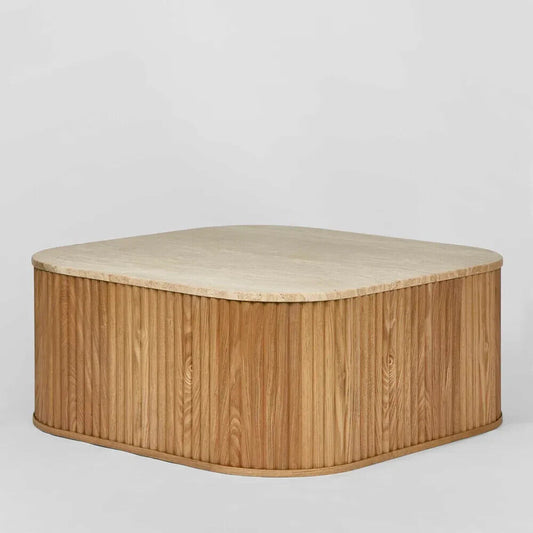 TRAVERTINE OAK COFFEE TABLE By Florabelle Living