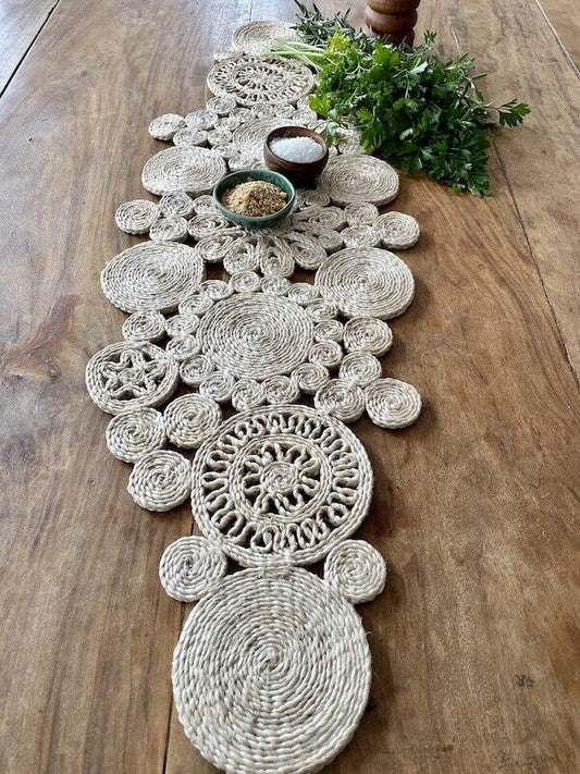 Carnival Jute Table Runner Natural Retro 100 x 34 cm