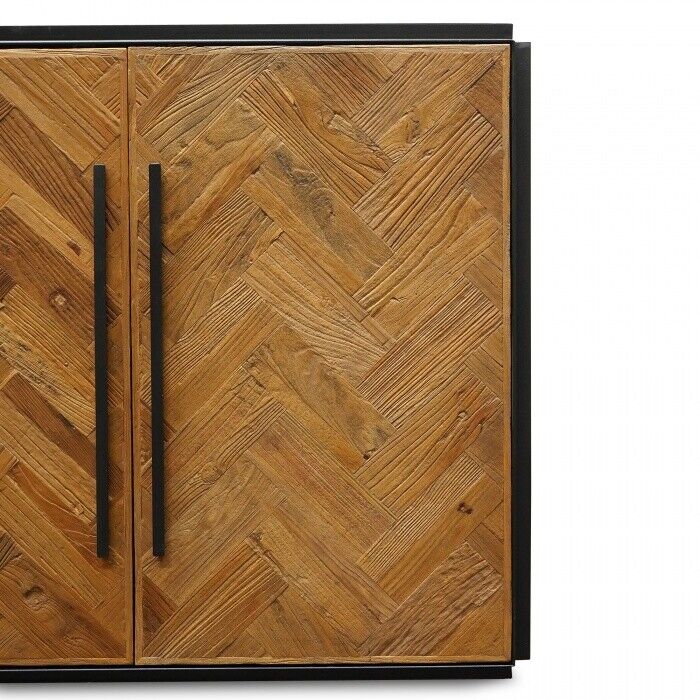NEW Sideboard Buffet Unit in Reclaimed Elm Wood in herringbone design  200 cm L