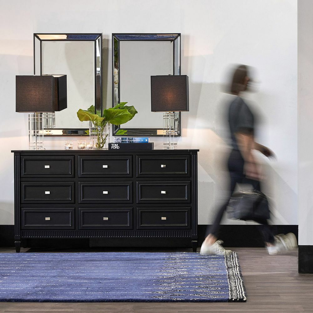 Zeta Wall Mirror - Medium Black 92cm H