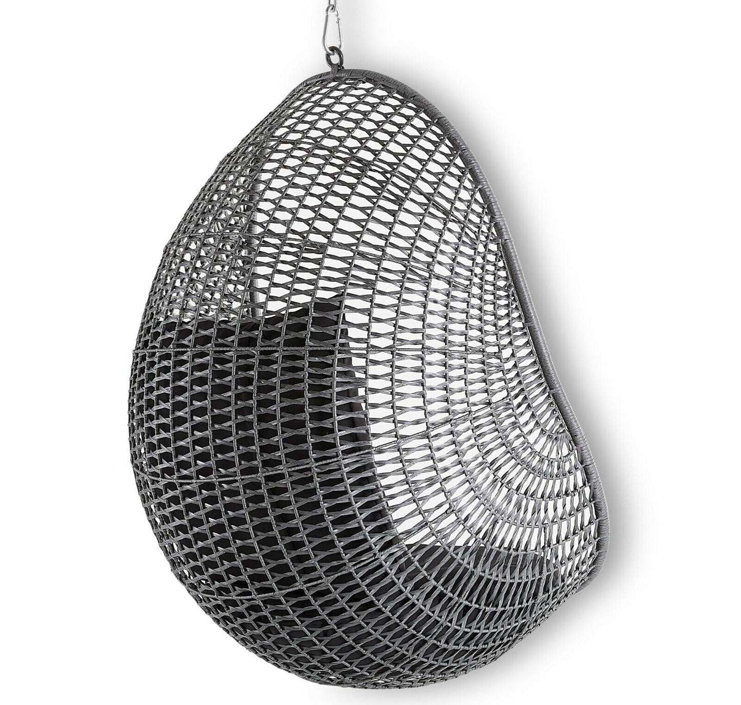 Chevron Pod Hanging Chair Charcoal grey ideal for outdoor use