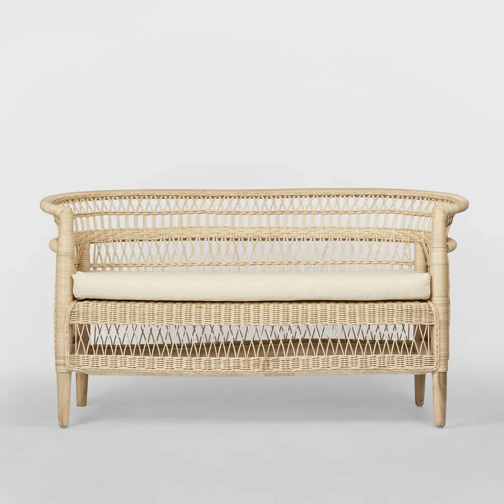 Livingstone Loveseat Natural/White cushion By Florabelle Living