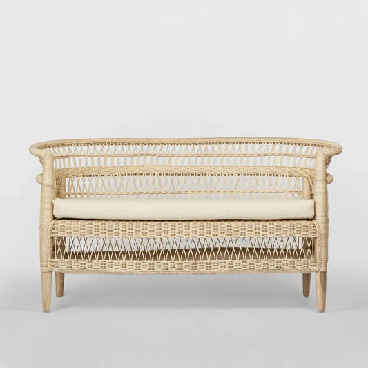 Livingstone Loveseat Natural/White cushion By Florabelle Living