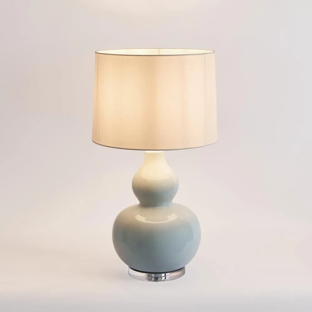 Sutton Light Blue Table Lamp & White Shade By Emac & Lawton