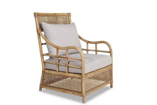 Raffles Rattan Armchair with cushion mud grey RRP$1849
