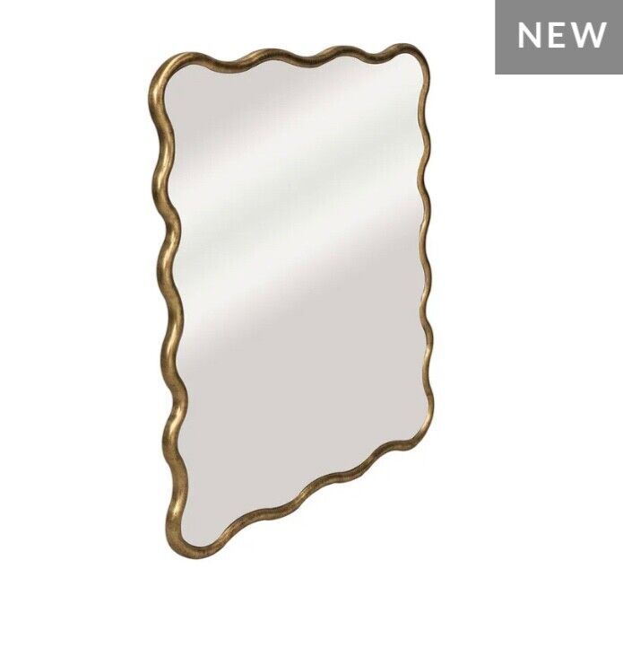 Emilie Square Wall Mirror Antique Gold finish by Cafe Lighting RRP$819.00