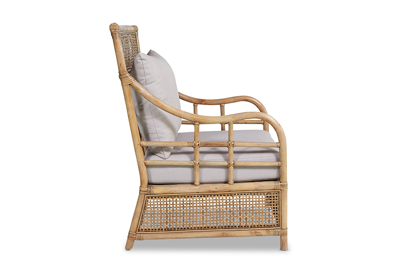 Raffles Rattan Armchair with cushion mud grey RRP$1849