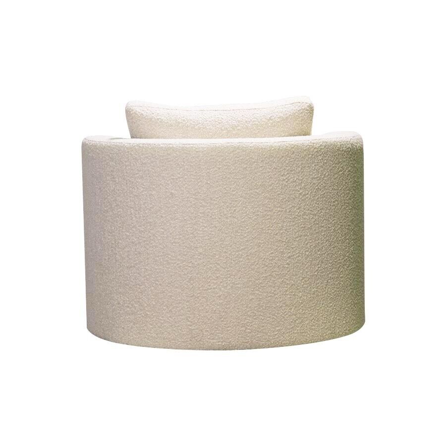 High End Bergman Swivel Chair in Natural Boucle by Satara as seen on the Block