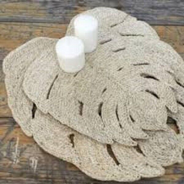 Carnival Palm Leaf Place Mat  / Centre Mat made from natural jute - 50 CM