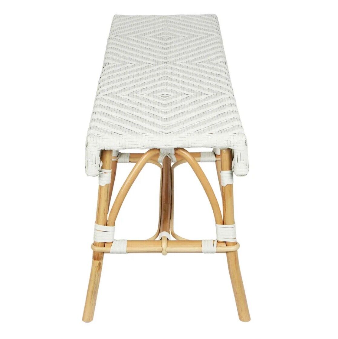 MISSOLI RATTAN BENCH IVORY by Florabelle Living