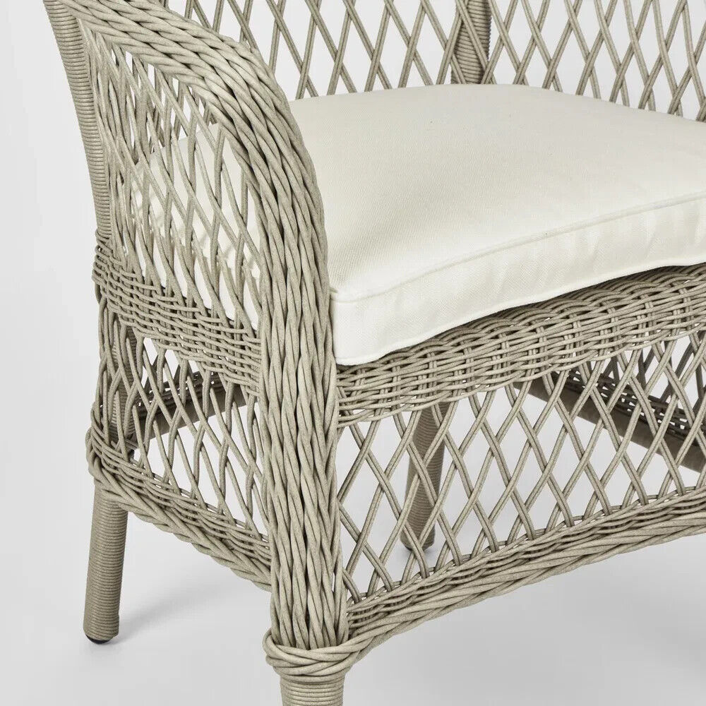 Marco Aluminium Synthetic Wicker Chair Grey -Outdoor By Florabelle Living