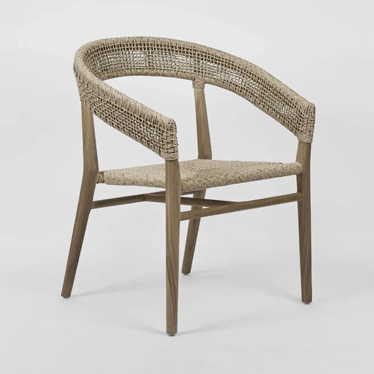 Cove Teak & Synthetic Dining Chair Natural -Outdoor By Florabelle Living