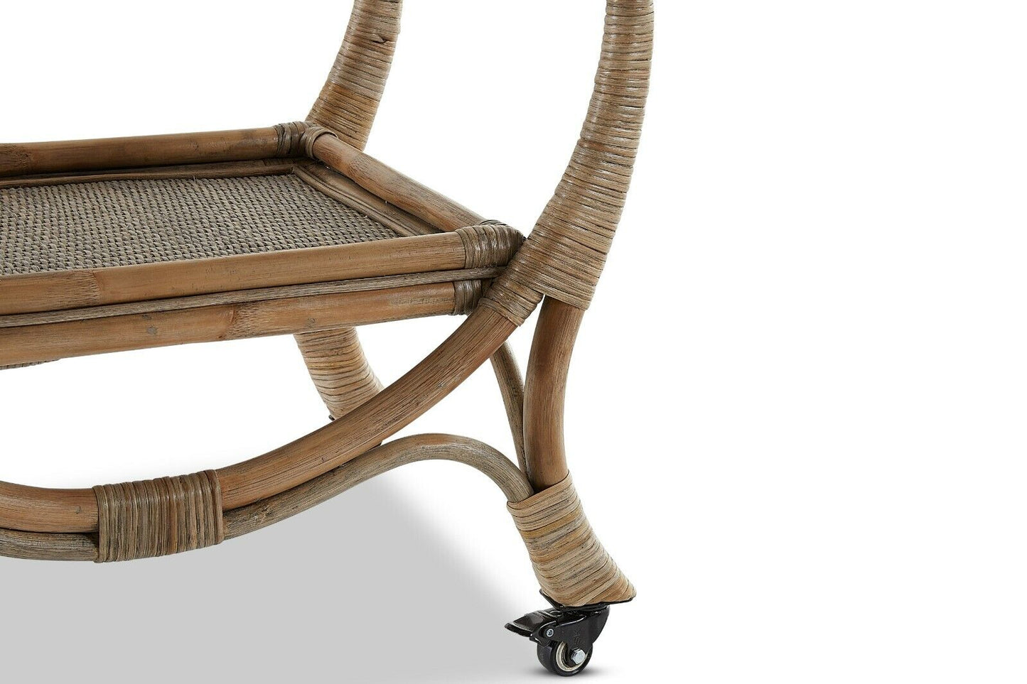 Amara Rattan Barcart Trolley Mud Wash Finish W80cm D46cm H86cm RRP$1365.00
