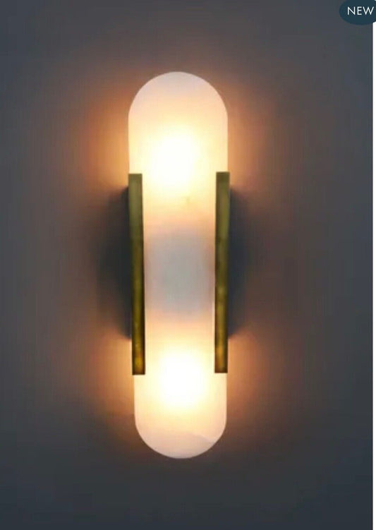 YVES Alabaster stone WALL LIGHT GOLD  Emac & Lawton
