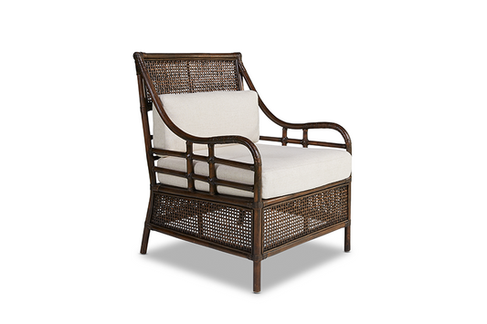 Raffles Rattan Armchair with cushion coffee bean RRP$1749