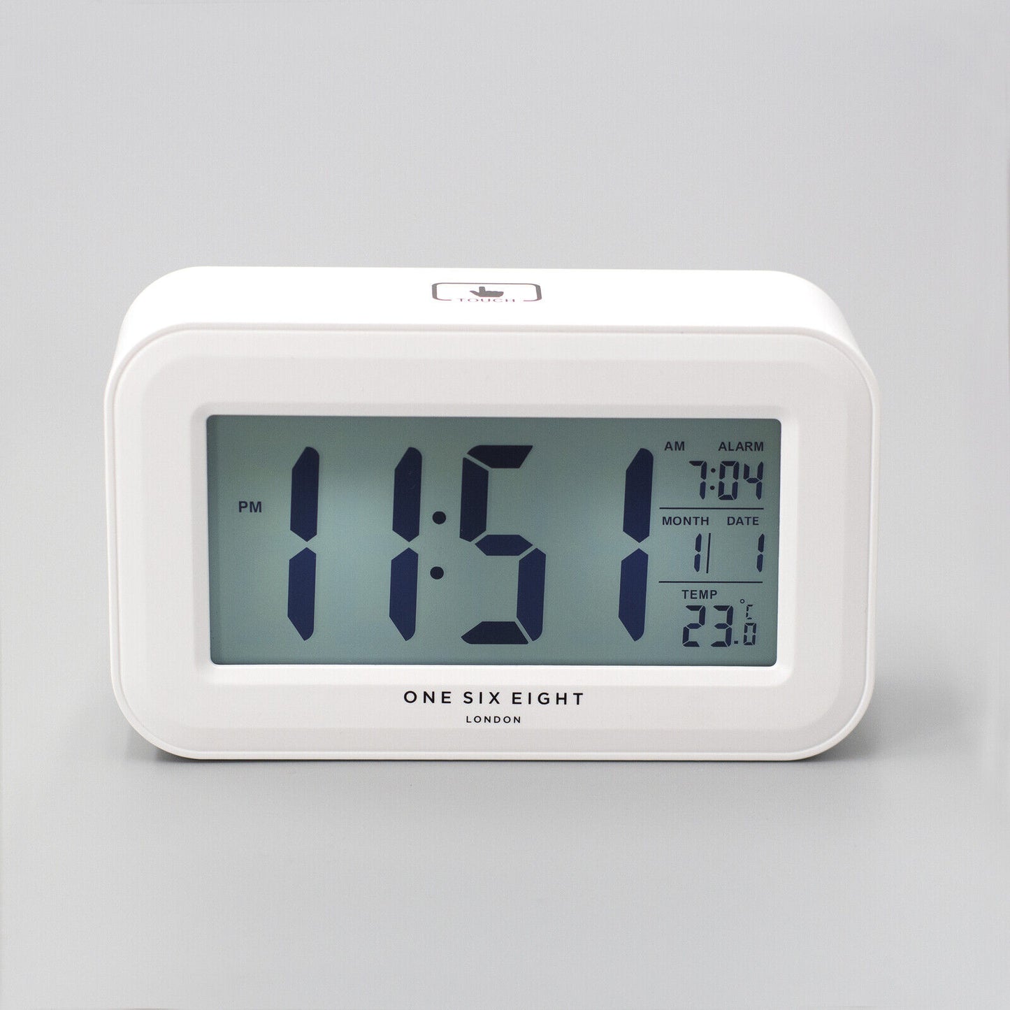 RIELLY - WHITE DIGITAL RECTANGLE ALARM CLOCK
