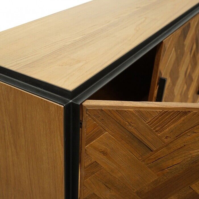 NEW Sideboard Buffet Unit in Reclaimed Elm Wood in herringbone design  200 cm L